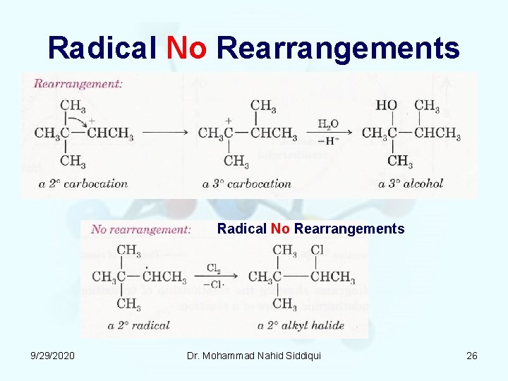 Radical No Rearrangements 9/29/2020 Dr. Mohammad Nahid Siddiqui 26 