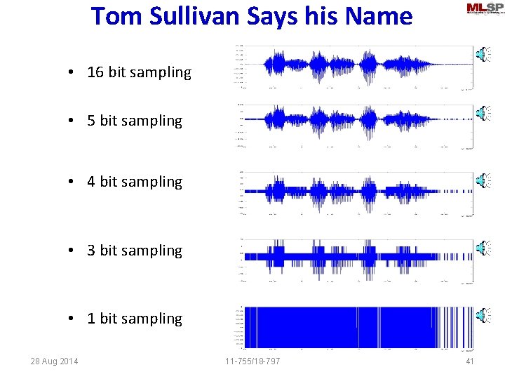 Tom Sullivan Says his Name • 16 bit sampling • 5 bit sampling •