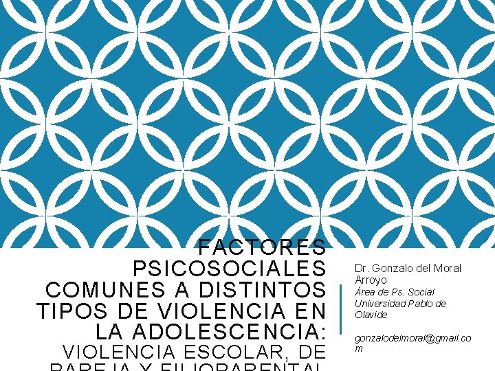 FACTORES PSICOSOCIALES COMUNES A DISTINTOS TIPOS DE VIOLENCIA EN LA ADOLESCENCIA: VIOLENCIA ESCOLAR, DE