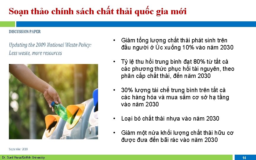 Soạn thảo chính sách chất thải quốc gia mới • Creation and diversification • Soạn thảo chính sách chất thải quốc gia mới • Creation and diversification •