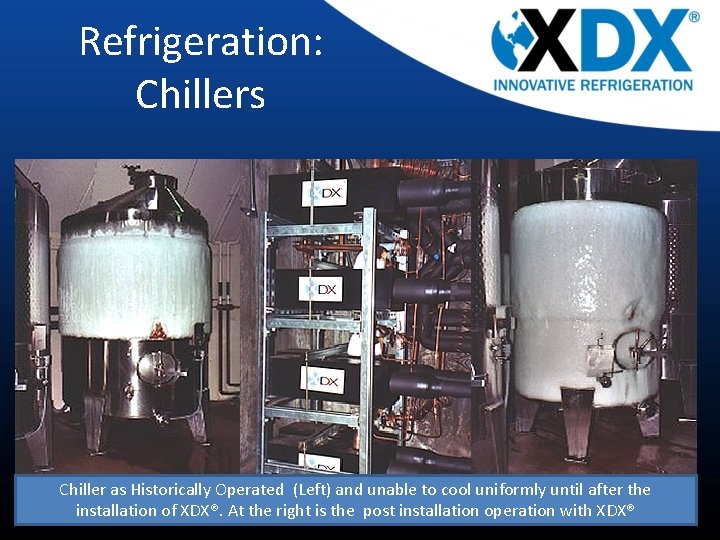 Refrigeration: Chillers Chiller as Historically Operated (Left) and unable to cool uniformly until after