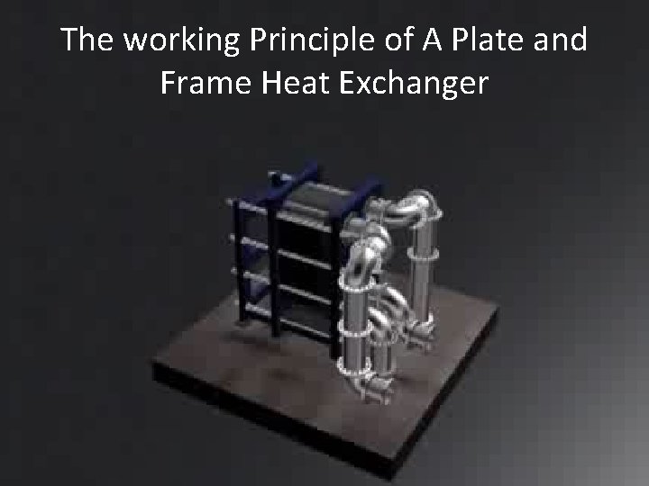The working Principle of A Plate and Frame Heat Exchanger 