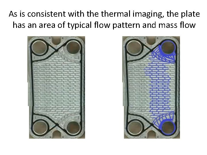 As is consistent with thermal imaging, the plate has an area of typical flow