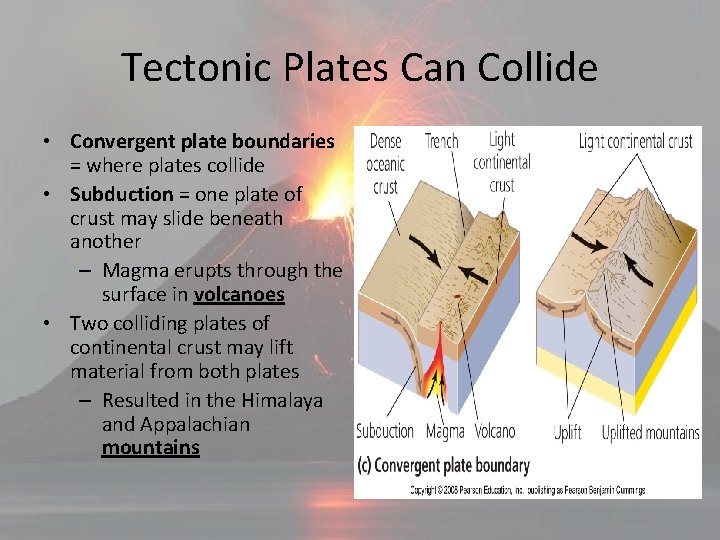 Tectonic Plates Can Collide • Convergent plate boundaries = where plates collide • Subduction