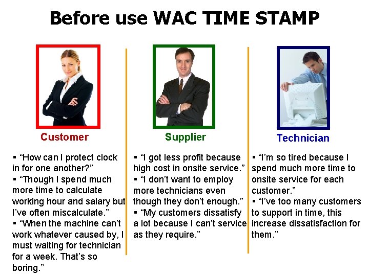 Before use WAC TIME STAMP Customer § “How can I protect clock in for