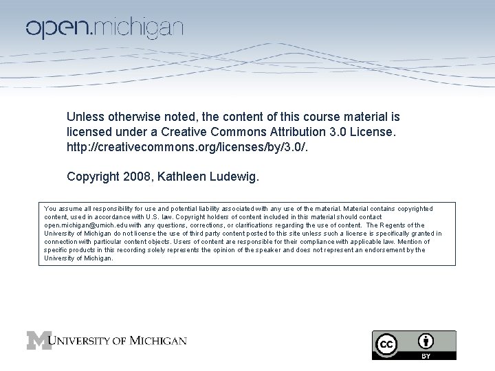 Unless otherwise noted, the content of this course material is licensed under a Creative Unless otherwise noted, the content of this course material is licensed under a Creative