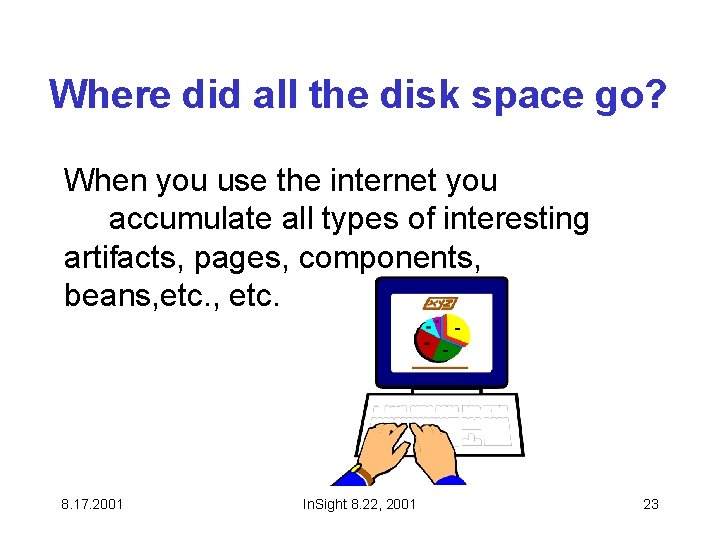 Where did all the disk space go? When you use the internet you accumulate Where did all the disk space go? When you use the internet you accumulate
