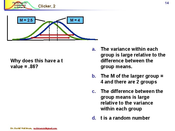 Psychology 242 Introduction to Research 14 Clicker, 2 M = 2. 5 Why does Psychology 242 Introduction to Research 14 Clicker, 2 M = 2. 5 Why does