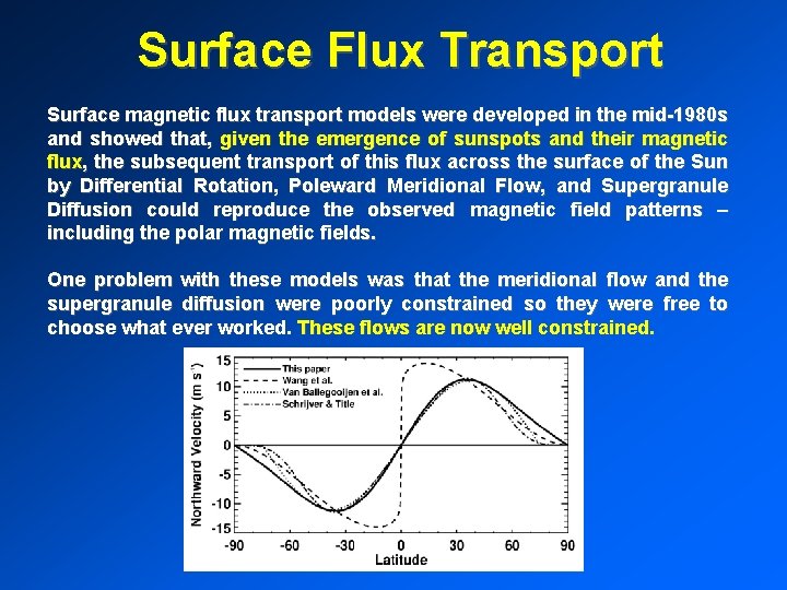 Surface Flux Transport Surface magnetic flux transport models were developed in the mid-1980 s