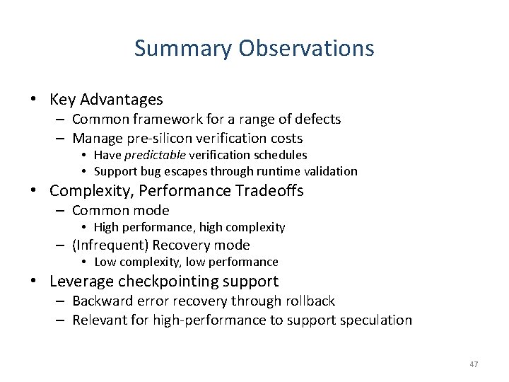 Summary Observations • Key Advantages – Common framework for a range of defects – Summary Observations • Key Advantages – Common framework for a range of defects –