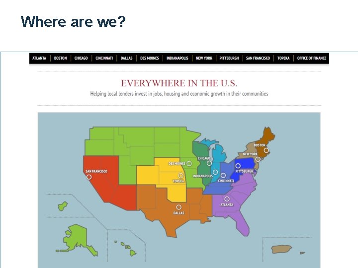 Where are we? FEDERAL HOME LOAN BANK SYSTEM 