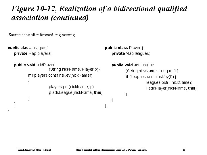 Figure 10 -12, Realization of a bidirectional qualified association (continued) Source code after forward