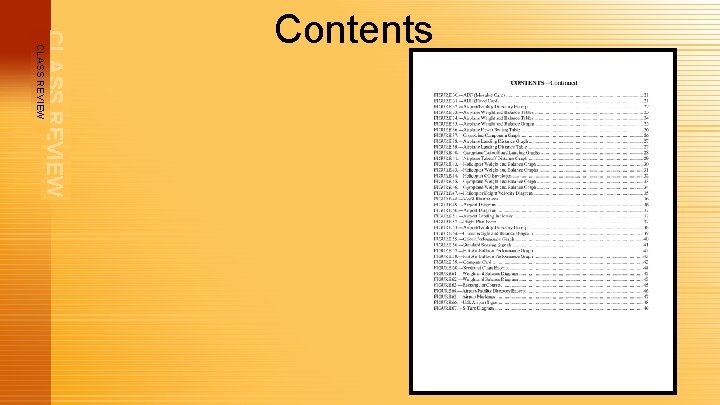 CLASS REVIEW Contents 