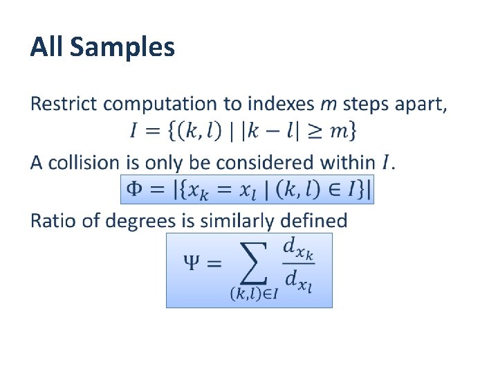 All Samples • All Samples •