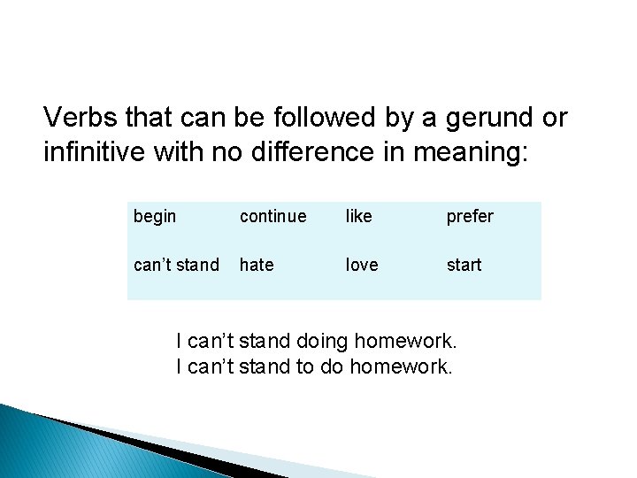 Verbs that can be followed by a gerund or infinitive with no difference in