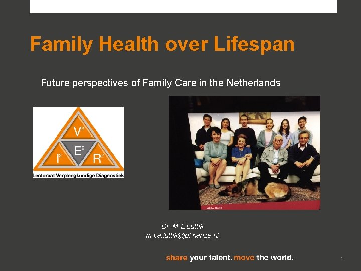 Family Health over Lifespan Future perspectives of Family Care in the Netherlands Dr. M. Family Health over Lifespan Future perspectives of Family Care in the Netherlands Dr. M.