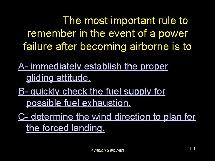 #3711. The most important rule to remember in the event of a power failure