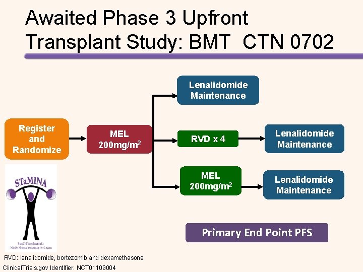 Awaited Phase 3 Upfront Transplant Study: BMT CTN 0702 Lenalidomide Maintenance Register and Randomize