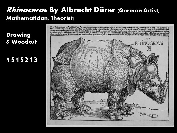 Rhinoceros By Albrecht Dürer (German Artist, Mathematician, Theorist) Drawing & Woodcut 1515213 