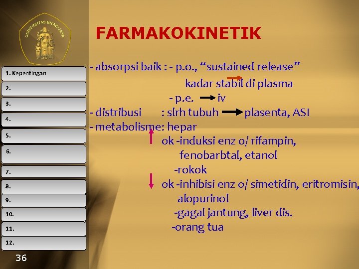 FARMAKOKINETIK 1. Kepentingan 2. 3. 4. 5. 6. 7. 8. 9. 10. 11. 12.