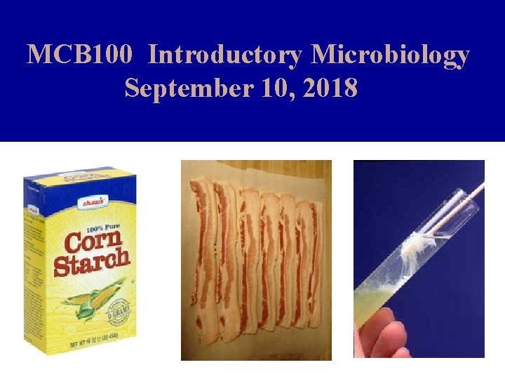 MCB 100 Introductory Microbiology September 10, 2018 