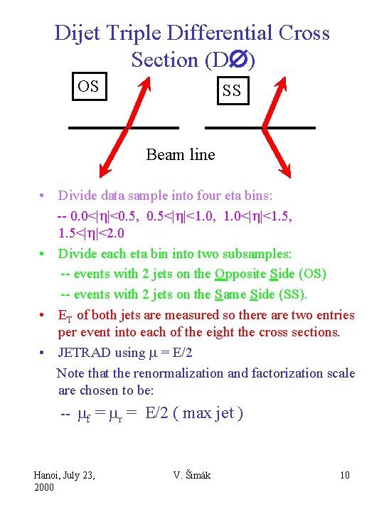 Dijet Triple Differential Cross Section (DÆ) OS SS Beam line • Divide data sample