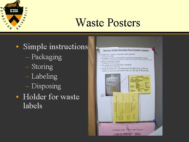 Waste Posters • Simple instructions – Packaging – Storing – Labeling – Disposing •