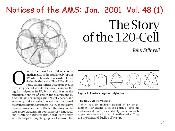 Notices of the AMS: Jan. 2001 Vol. 48 (1) 24 