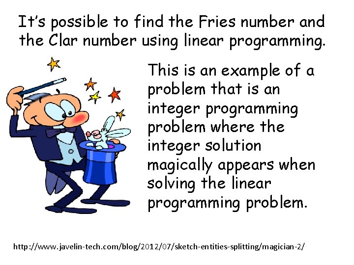 It’s possible to find the Fries number and the Clar number using linear programming.