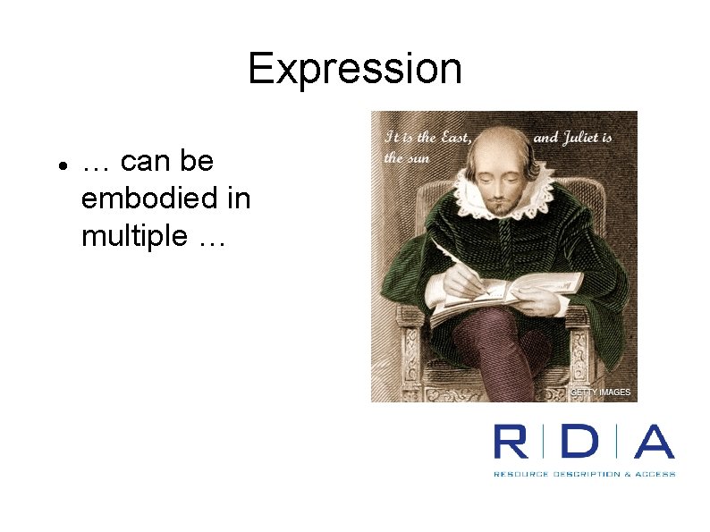 Expression … can be embodied in multiple … 