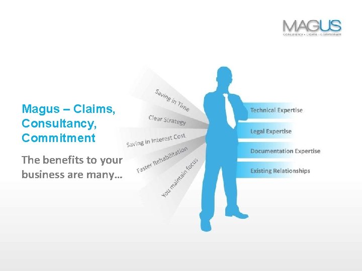 Magus – Claims, Consultancy, Commitment The benefits to your business are many… 