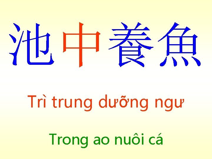 池中養魚 Trì trung dưỡng ngư Trong ao nuôi cá 