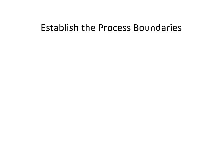 Establish the Process Boundaries 