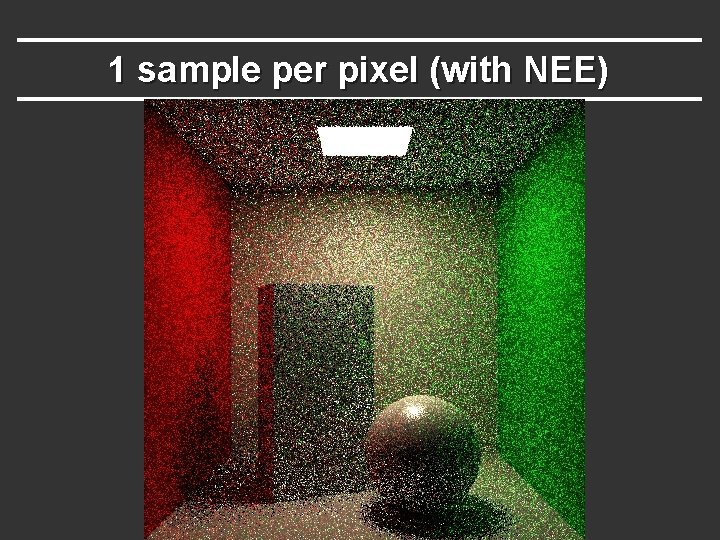 1 sample per pixel (with NEE) 