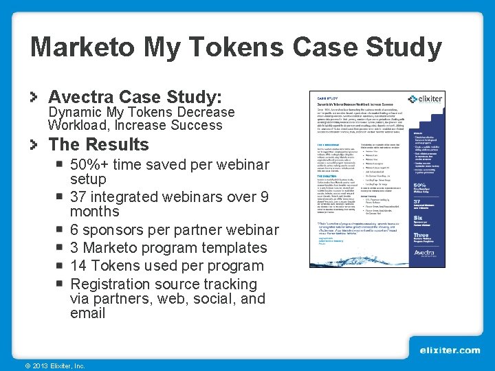 Marketo My Tokens Case Study Avectra Case Study: Dynamic My Tokens Decrease Workload, Increase