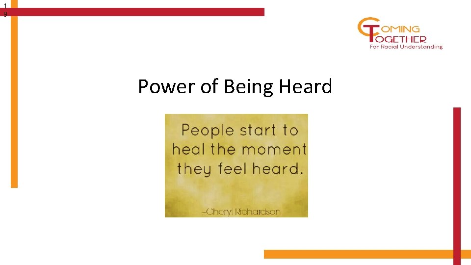 1 9 Power of Being Heard 