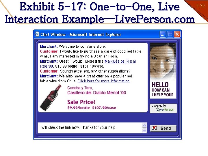 5 -32 1 -32 Exhibit 5 -17: One-to-One, Live Interaction Example—Live. Person. com 