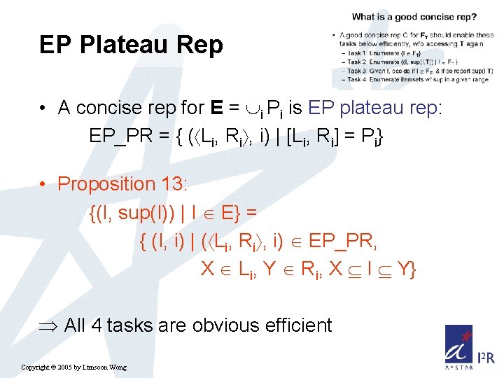 EP Plateau Rep • A concise rep for E = i Pi is EP