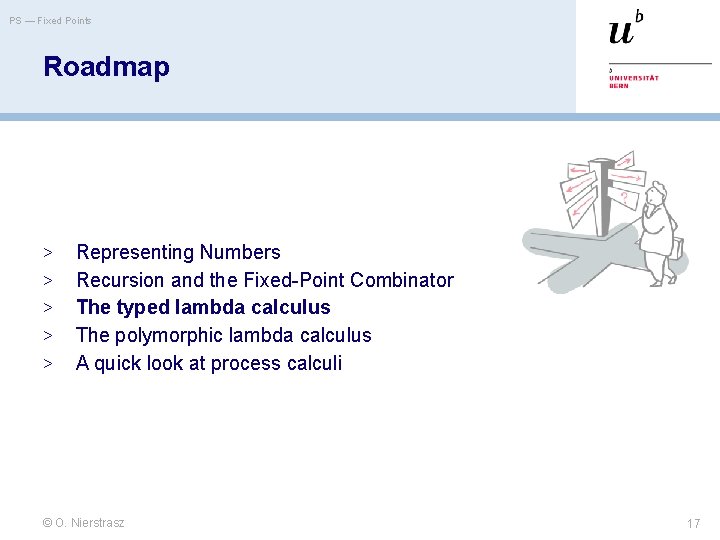 PS — Fixed Points Roadmap > > > Representing Numbers Recursion and the Fixed-Point