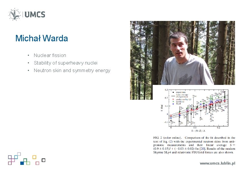 Michał Warda • Nuclear fission • Stability of superheavy nuclei • Neutron skin and Michał Warda • Nuclear fission • Stability of superheavy nuclei • Neutron skin and