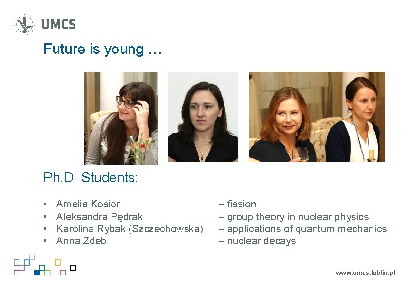 Future is young … Ph. D. Students: • • Amelia Kosior Aleksandra Pędrak Karolina Future is young … Ph. D. Students: • • Amelia Kosior Aleksandra Pędrak Karolina