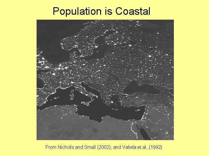 Population is Coastal From Nicholls and Small (2002), and Valiela et al. (1992) 