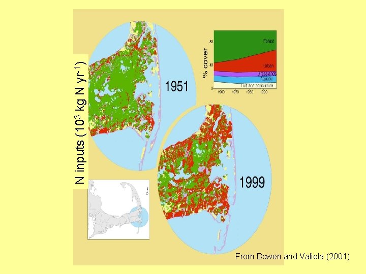 N inputs (103 kg N yr-1) From Bowen and Valiela (2001) 