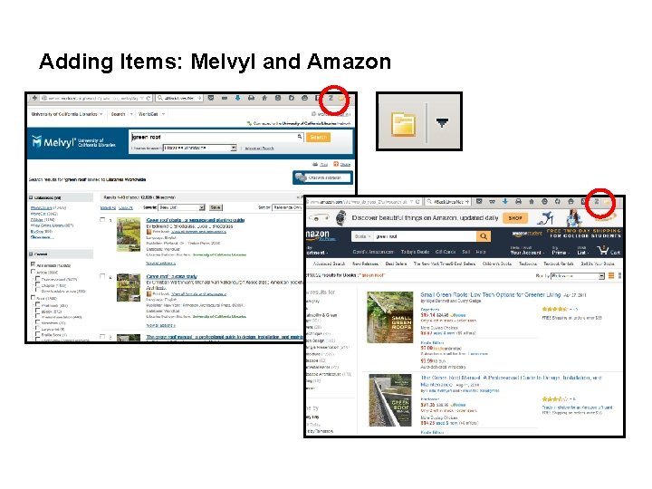 Adding Items: Melvyl and Amazon 