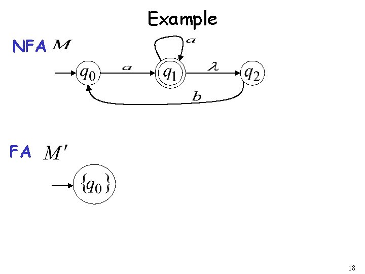 Example NFA FA 18 