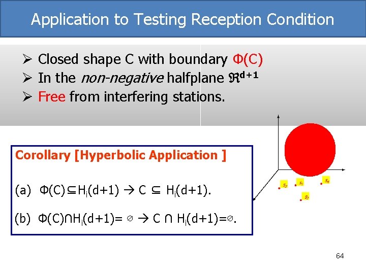 Application to Testing Reception Condition Ø Closed shape C with boundary Φ(C) Ø In Application to Testing Reception Condition Ø Closed shape C with boundary Φ(C) Ø In
