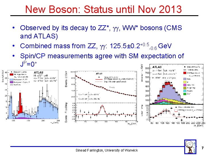 New Boson: Status until Nov 2013 • Observed by its decay to ZZ*, gg, New Boson: Status until Nov 2013 • Observed by its decay to ZZ*, gg,