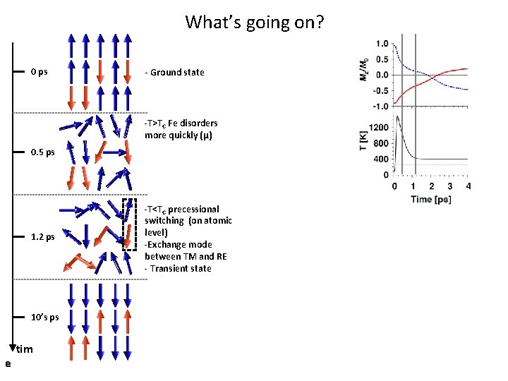 What’s going on? 0 ps - Ground state -T>TC Fe disorders more quickly (μ)
