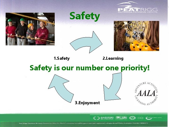 Safety 2. Learning 1. Safety is our number one priority! 3. Enjoyment 