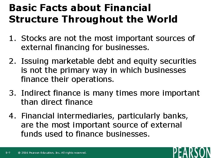 Basic Facts about Financial Structure Throughout the World 1. Stocks are not the most Basic Facts about Financial Structure Throughout the World 1. Stocks are not the most